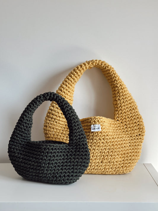 Crochet Shoulder Bag - made from recycled t-shirt yarn!
